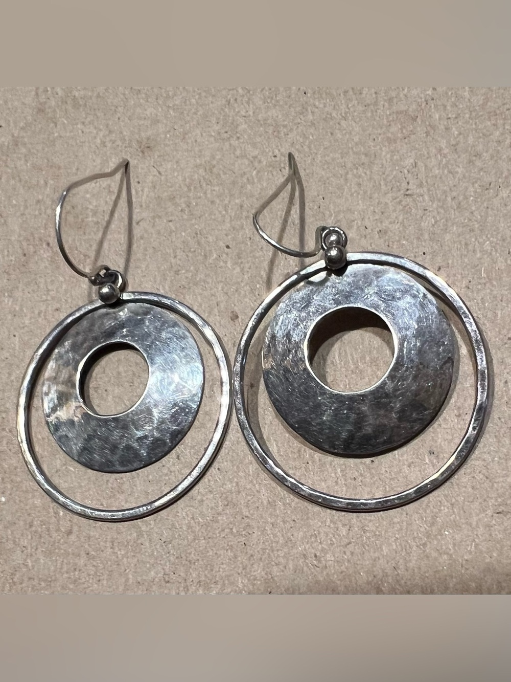 Silpada Sterling Silver Hammered Double Hoop Earrings - Retired